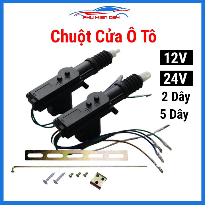 Chuột cửa ô tô 12V 24V loại 2 dây / 5 dây dùng mở yên xe máy, điều khiển chuột cửa tự động
