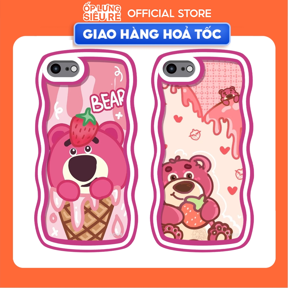 Ốp lưng Iphone 6S/6 Plus/7G/8G/X/Xs/11/12/...trong cạnh gợn sóng hình Lotso BST1