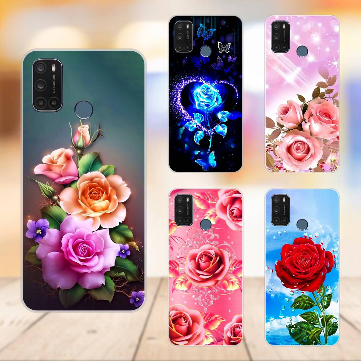 Ốp lưng điện thoại Vsmart Joy 4 dẻo trong Hoa Hồng Hoa Rose