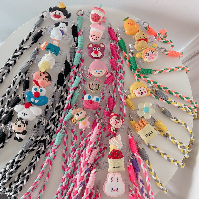 Phim hoạt hình dễ thương vịt cô gái hoa kem winnie the pooh dâu gấu pacha chó điện thoại di động ốp lưng kẹp vòng đeo tay điện thoại dây buộc mặt dây điện thoại mất phụ kiện điện thoại