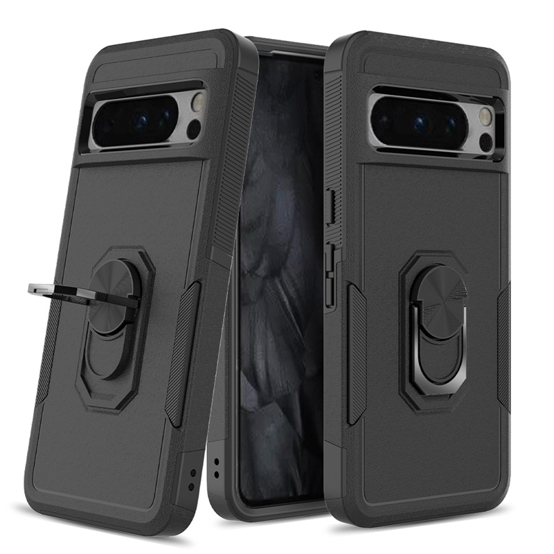 Ốp Điện Thoại tpu + pc Kiểu Giáp Bảo Vệ Toàn Diện Kèm Giá Đỡ Nhẫn Cho google pixel 8 pro 7 pro 7a 6a