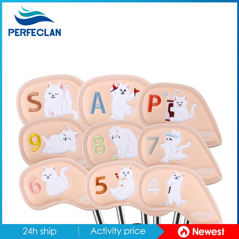 Bộ 9 Vỏ Bọc Bảo Vệ Đầu Gậy Đánh golf Chống Thấm Nước Cao Cấp Thích Hợp Làm Quà Tặng golfer