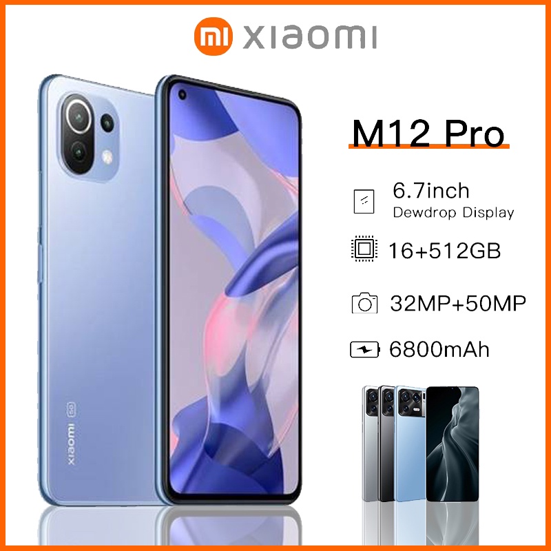 Điện thoại M12 pro mới nguyên bản 12GB+512GB smartphone bán điện thoại chơi game thẻ kép Android 5G COD