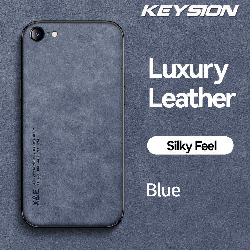 Keysion Ốp da cho iPhone sang trọng SE 2022 SE 2020 điện thoại chống sốc Silicone Ốp lưng cho iPhone 8 7 cộng