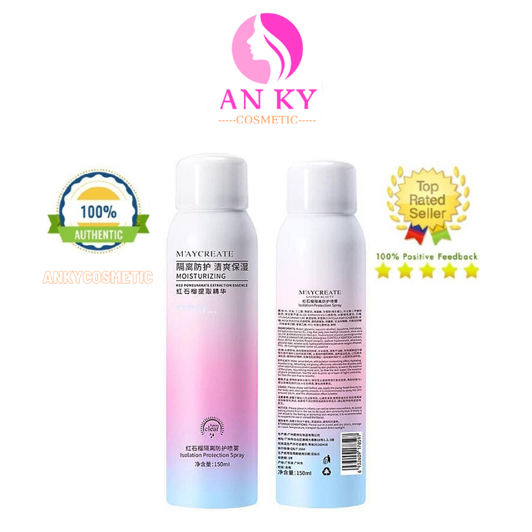 Xịt Chống Nắng Trắng Da Maycreate 150Ml