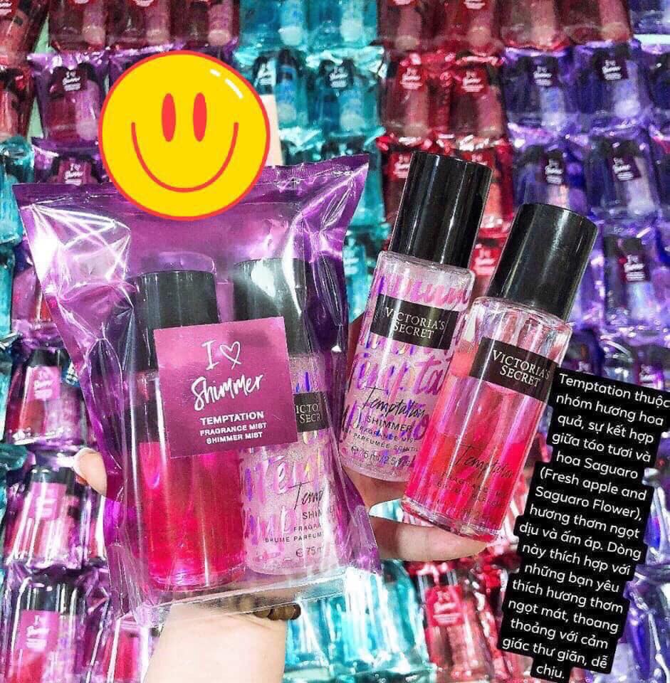 Xịt thơm body combo 2chai Victoria’s Secret I Love Shimmer Gift Set