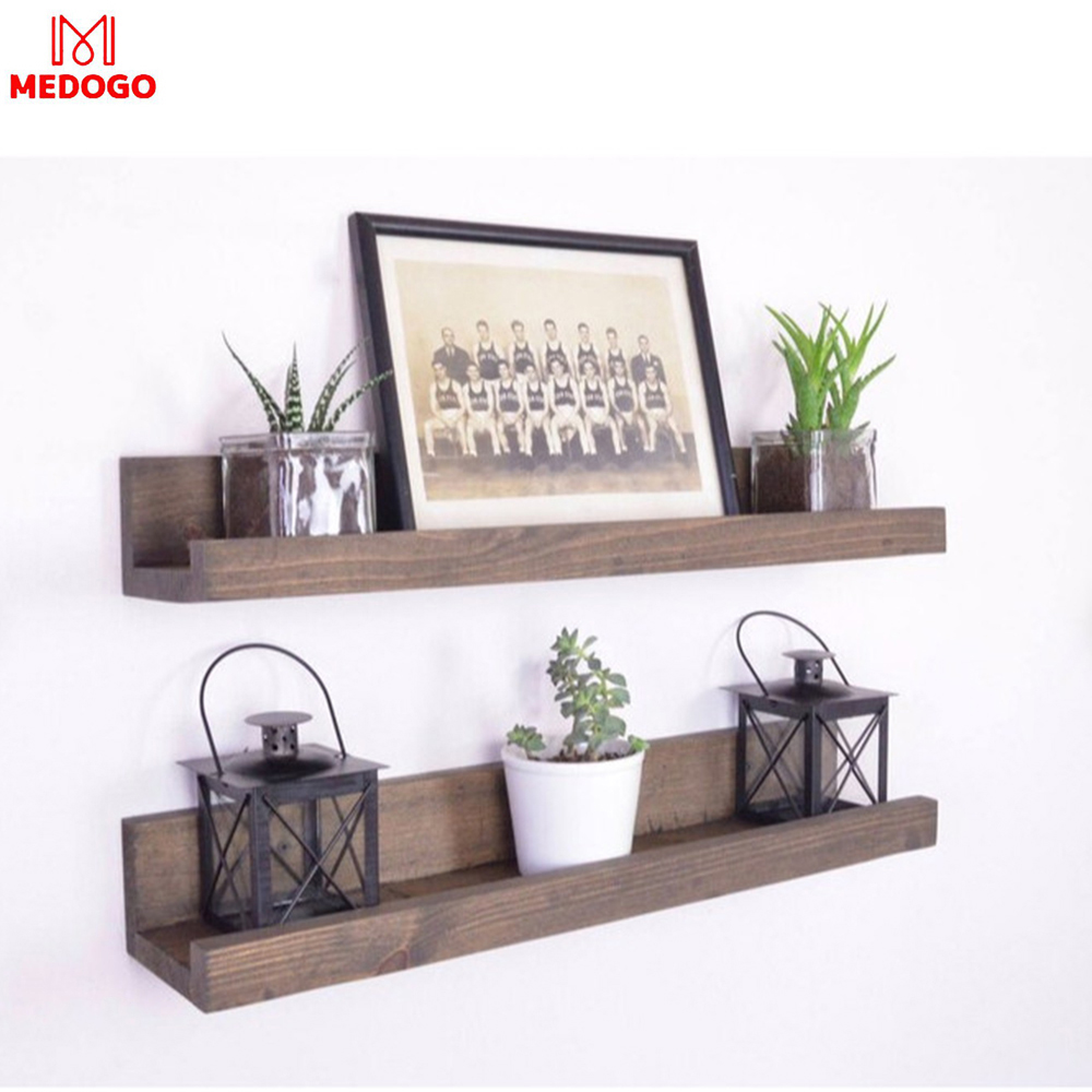 Kệ gỗ treo tường loại mảnh nhiều kích thước màu nâu socola, kệ trang trí Anzzar, decor phòng khách, phòng ngủ