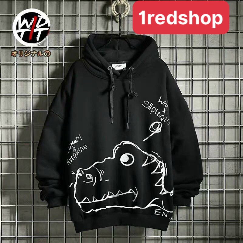 ÁO KHOÁC HOODIE KHỦNG LONG SWEATER UNISEX NAM NỮ PHỐI NÓN VẢI CAO CẤP KHÔNG XÙ LÔNG TRẺ TRUNG NĂNG ĐỘNG CỰC CHẤT
