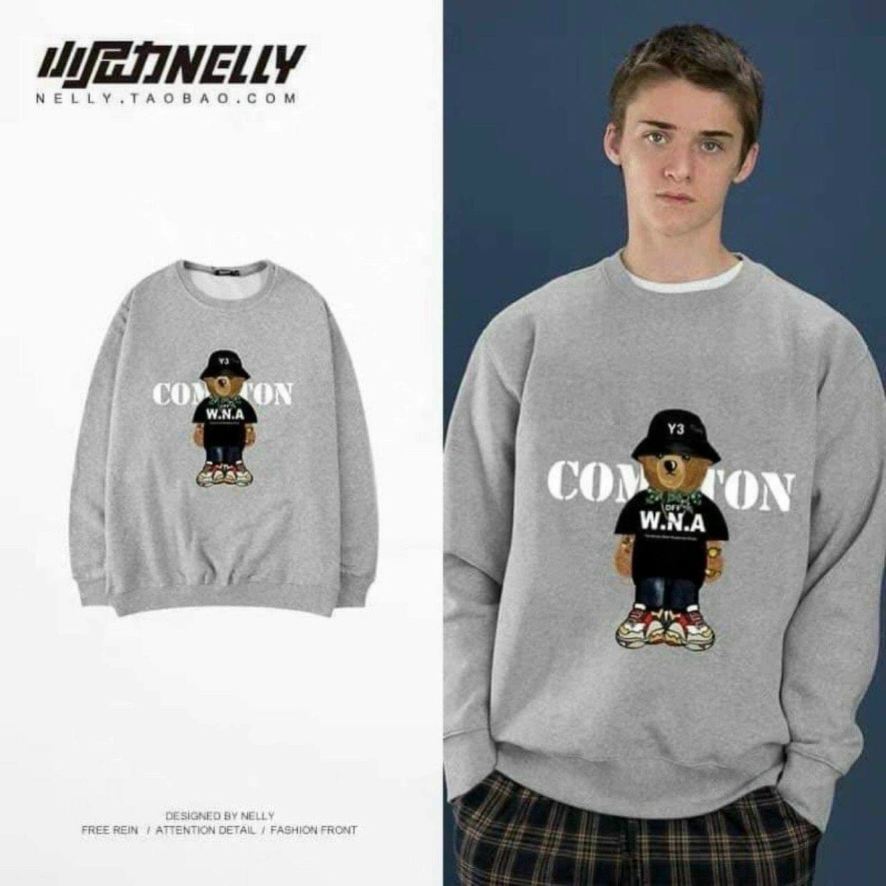 ÁO SWEATER COMON GẤU, ÁO KHOÁC NGOÀI THUN NỈ FROM LÊN DÁNG CHUẨN CỰC ĐẸP