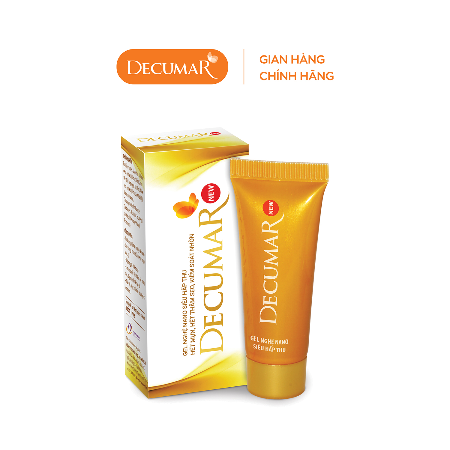 Gel Nghệ Nano sạch mụn sáng da làm mờ thâm Decumar New 20gr