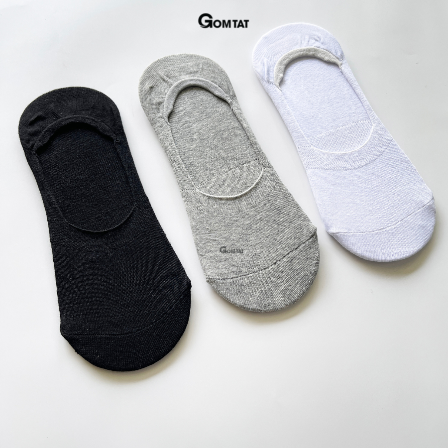 Tất nam nữ lười trơn màu chống tuột gót, vớ đi giày lười chất liệu cotton hút ẩm khử mùi - TAT-LUOI-02-1DOI