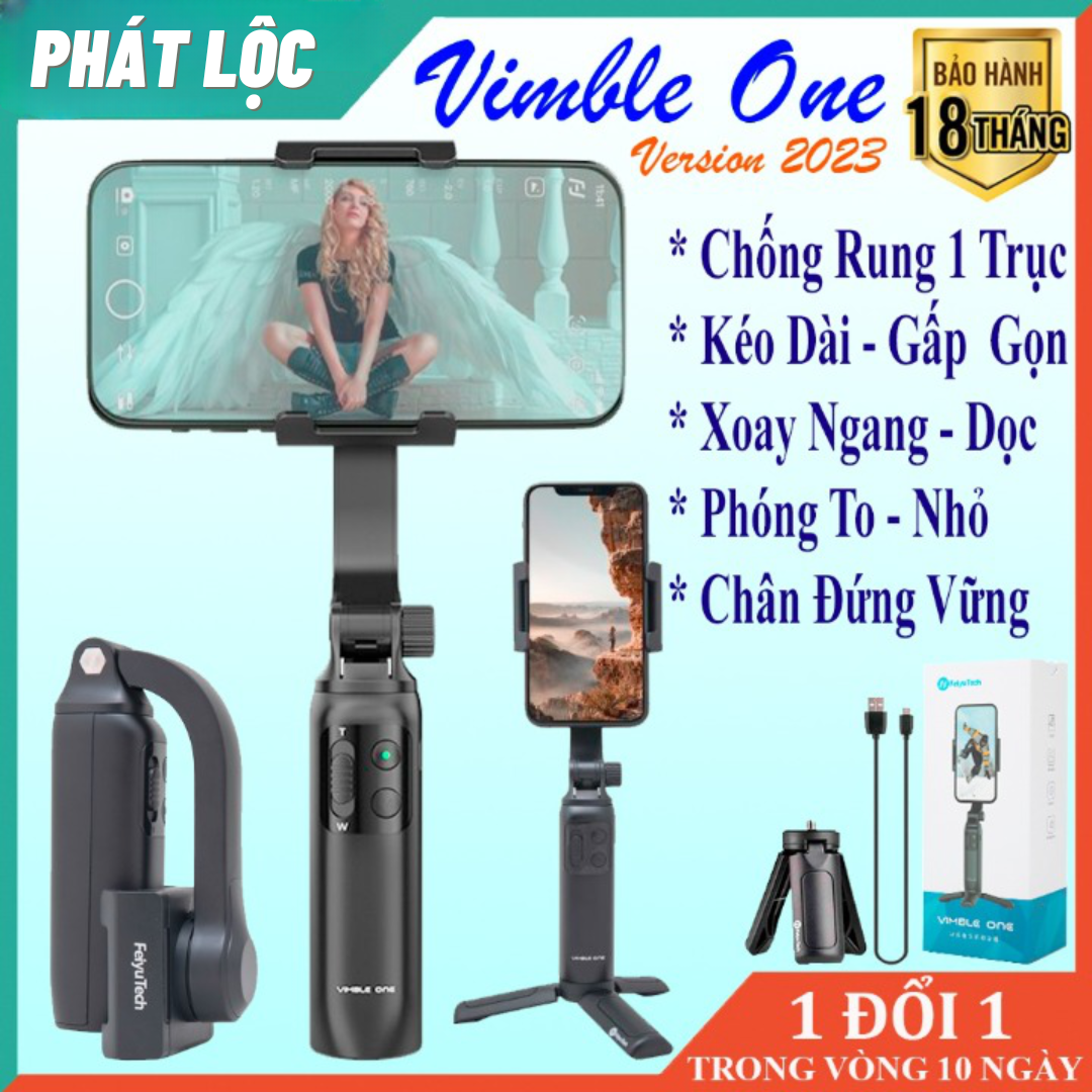 Gậy chụp hình vimble one gấp gọn mang theo tiện lợi, Tay cầm chống rung gimbal chuyên nghiệp Gậy gimbal giá rẻ quay phim, chụp ảnh, chuyển cảnh mượt mà, xoay 306 độ