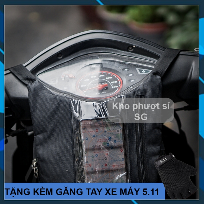 Tặng kèm găng tay 511 cho túi treo đầu xe máy cảm ứng điện thoại chạy Grap - Túi đựng điện thoại treo đầu xe giá rẻ cho shipper giao hàng
