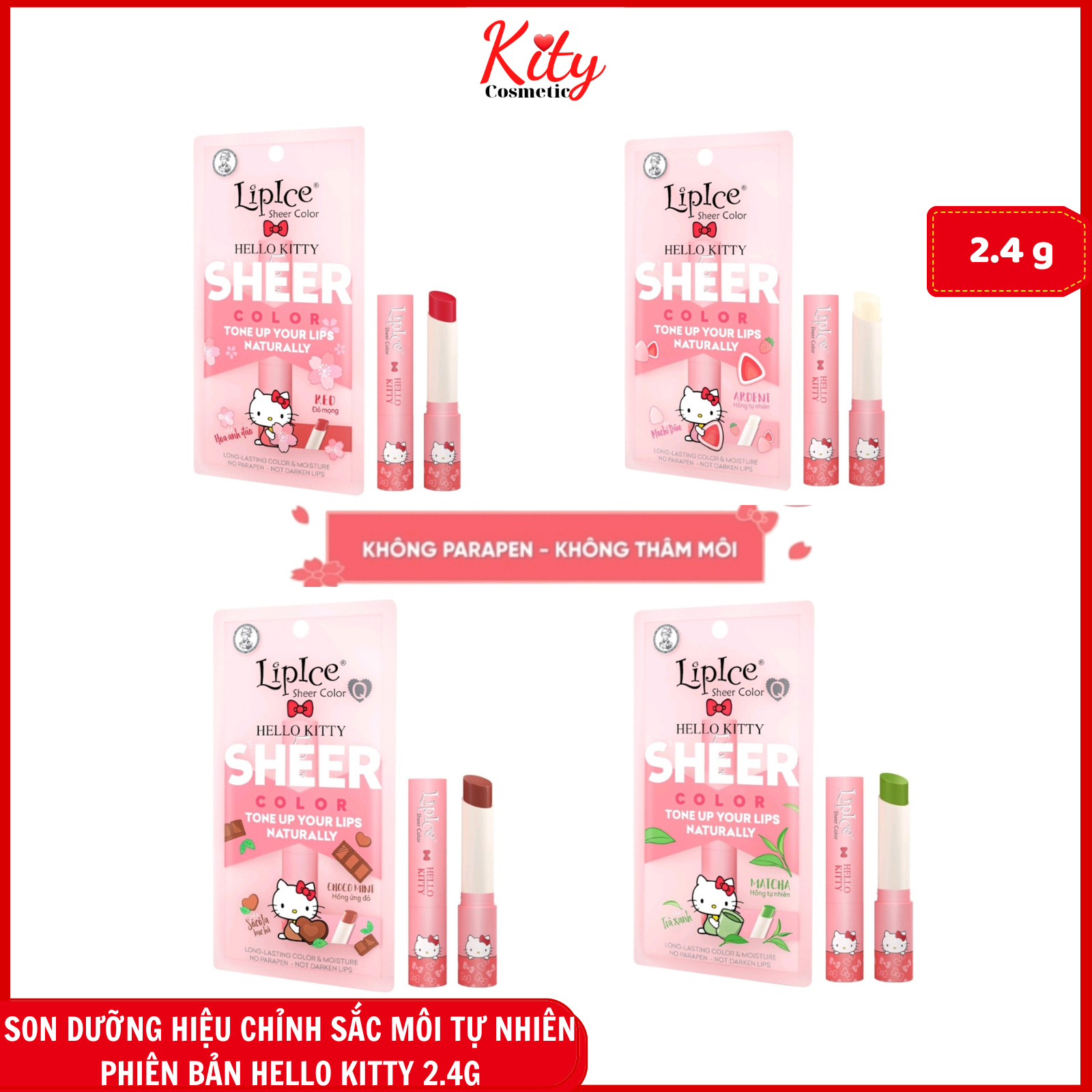 Son dưỡng hiệu chỉnh sắc môi tự nhiên LipIce Sheer Color x Hello Kitty 2.4g