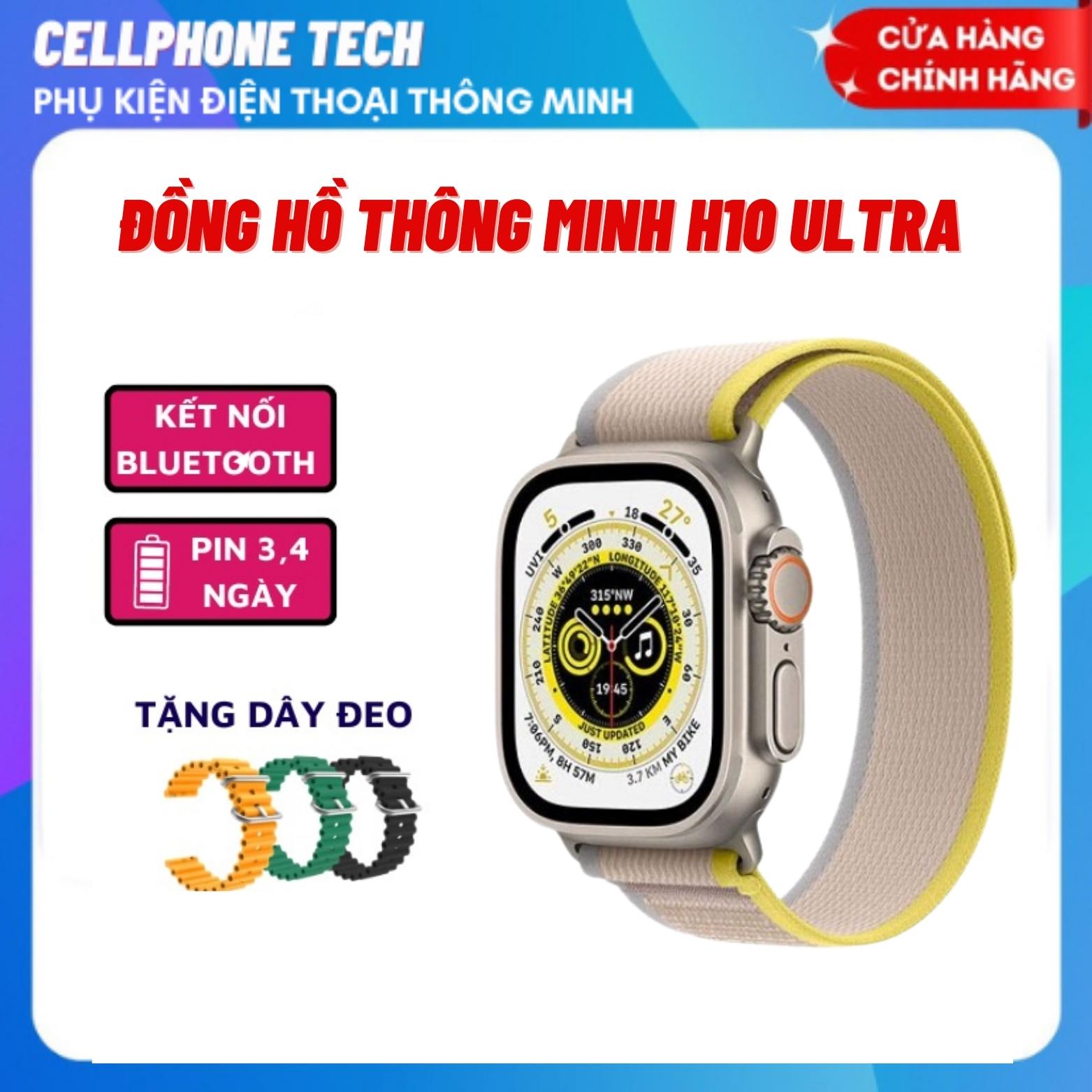 Đồng hồ thông minh, đồng hồ đeo tay smart watch H11 Ultra+ viền Titan 49mm nhận full thông báo, định vị, sạc không dây, nghe gọi, có tiếng việt