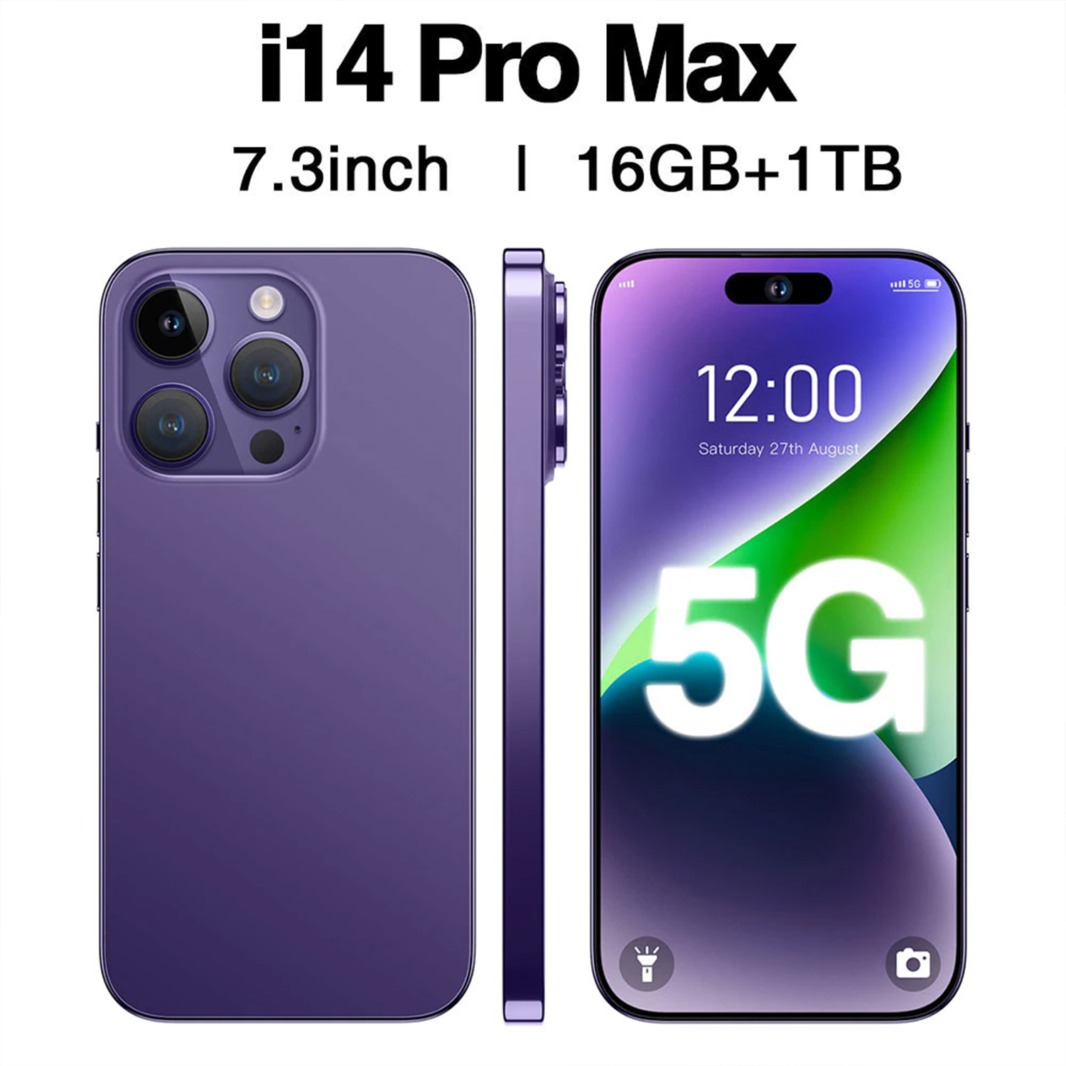 Ai phôn 14 pro max Điện Thoại Di Động Chính Hãng Murah Màn Hình Full HD 7.3Inch Điện Thoại Di Động Bộ Nhớ Lớn 16+1T Hai Thẻ Sim Camera HD 50+108MP Pin 6000mAh điện thoại chính hãng giá rẻ