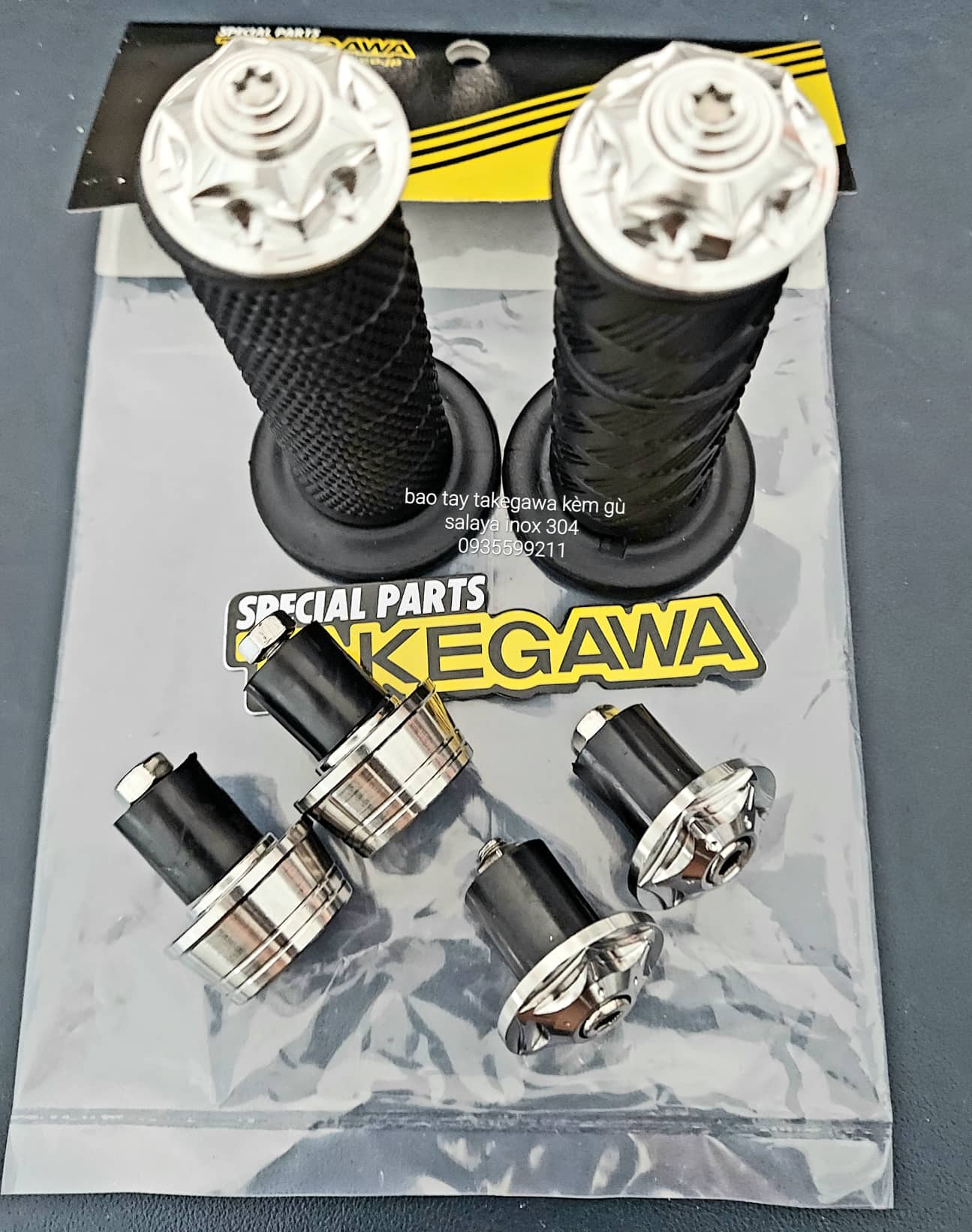 Bao Tay Takegawa Kèm Gù Salaya inox 304 Gắn Các Dòng Xe MÁY