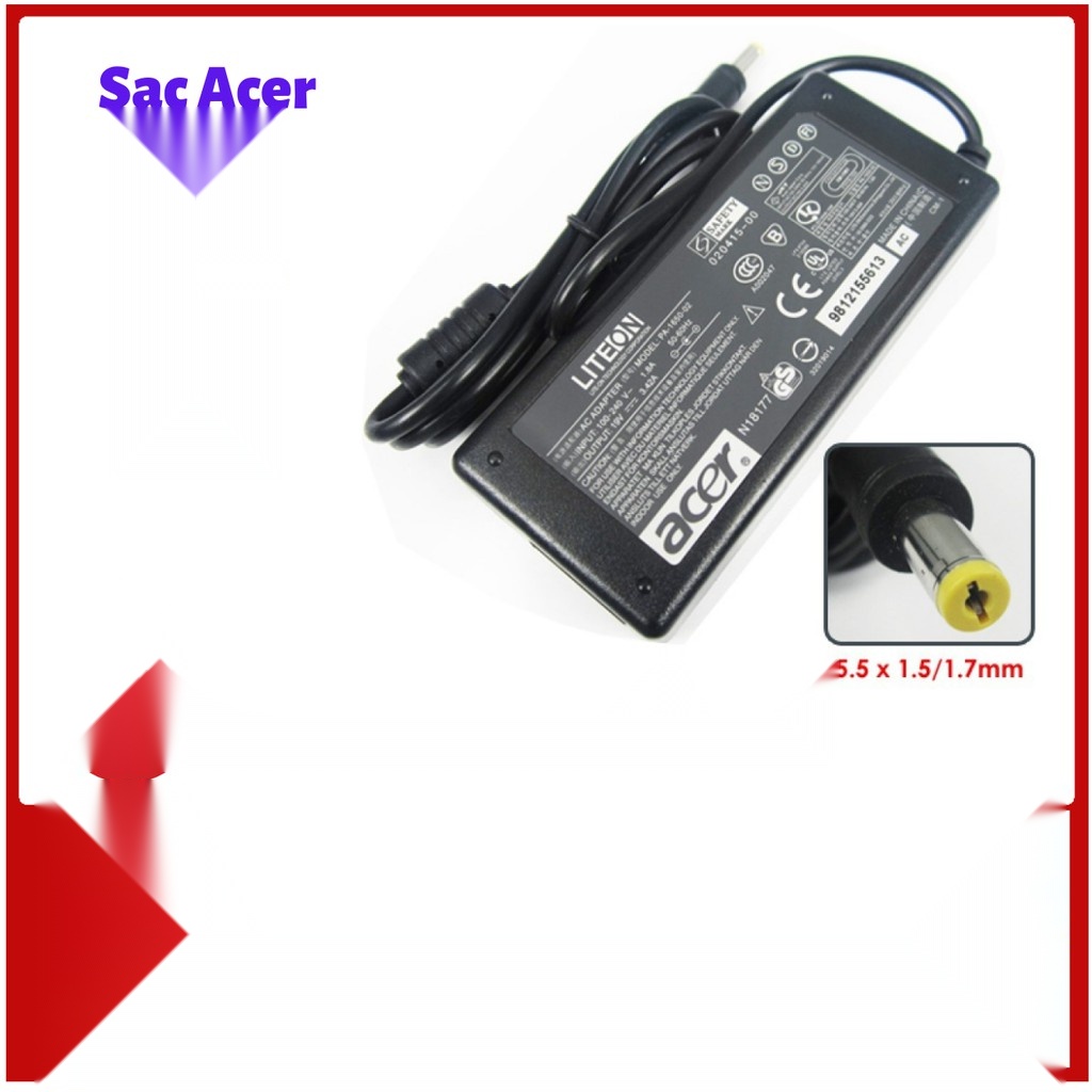 Sạc Laptop ACER 19V - 3.42A - 65W Chính Hãng Kèm Dây Nguồn