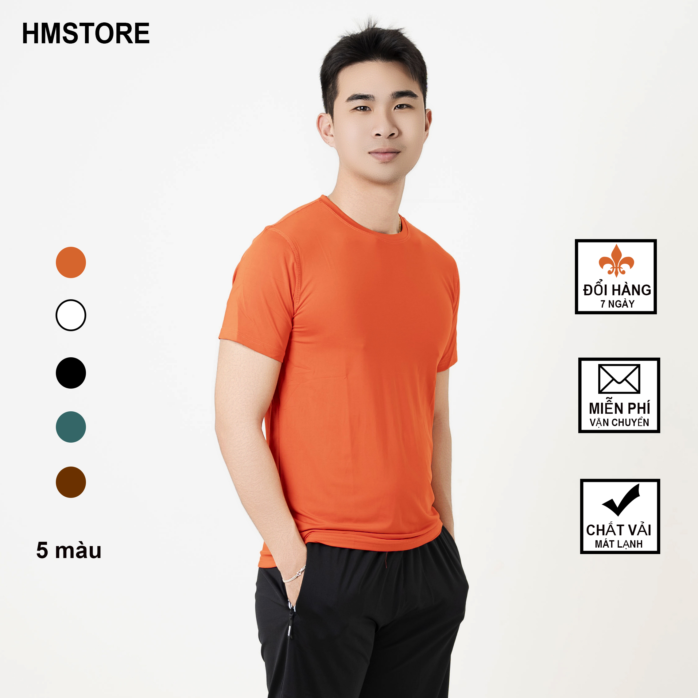 Áo thun nam trơn mã [H03] chất thun lạnh chính phẩm co giãn 4 chiều.
