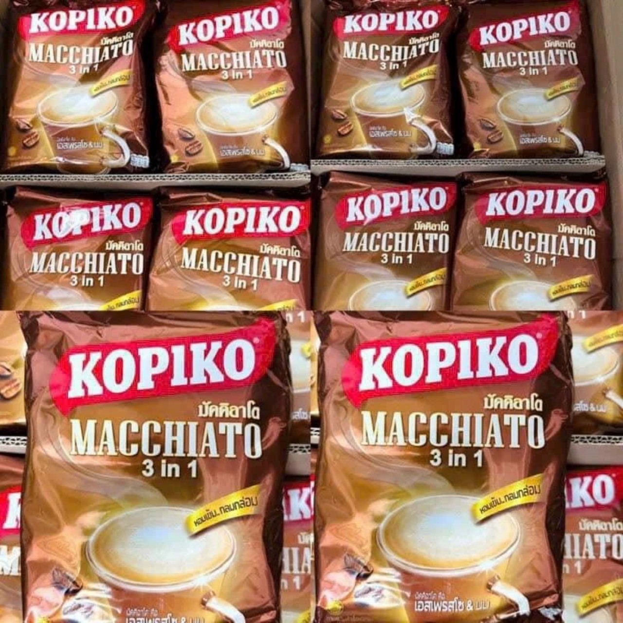 Túi 5 Thanh Lẻ Cà Phê Hoà Tan Kopiko Macchiato 3 in 1 Thailand (20 gói x 24g)