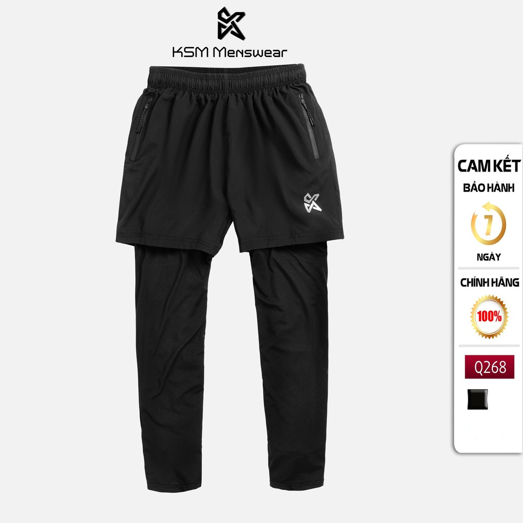 Quần Dài Thể Thao 2 Lớp Tập Gym Nam KSM LOOK Thiết Kế Túi Khóa Phù Hợp Chạy Bộ, Đạp Xe Q268