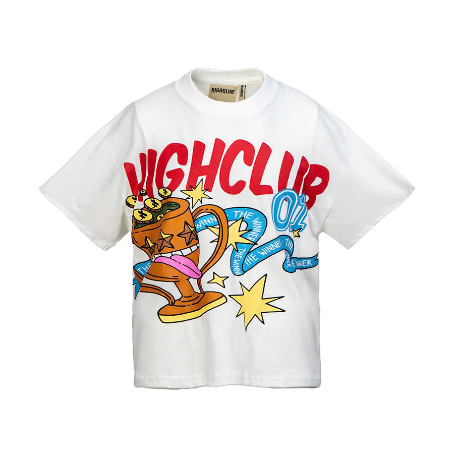 Áo thun WINNER TEE - HIGHCLUB tay lỡ, cổ tròn màu ĐEN/ TRẮNG Form Boxy - UNISEX