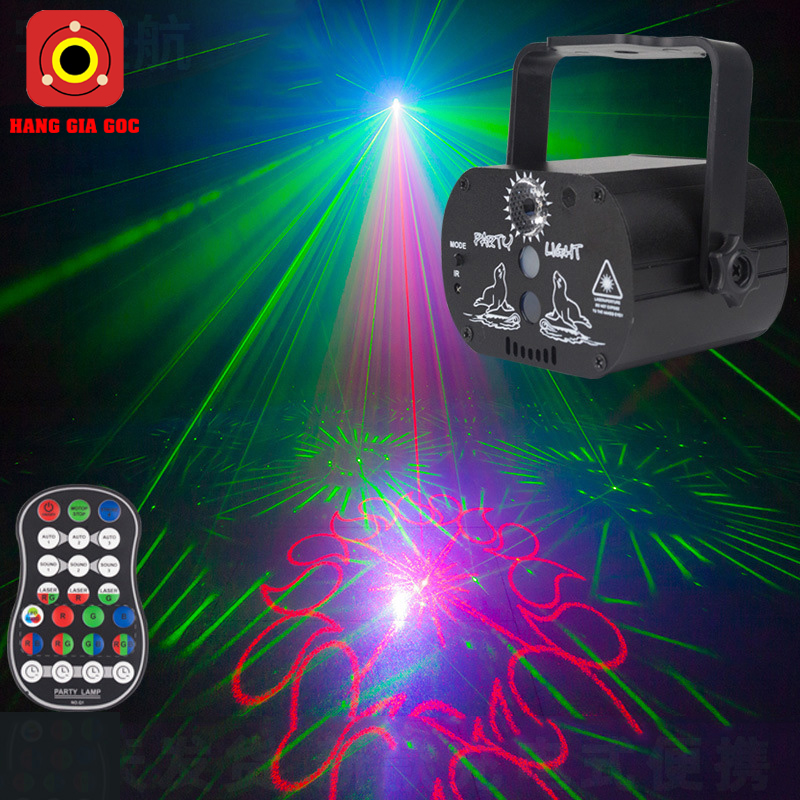 Đèn laser Party Light, đèn cảm ứng tự động nháy theo nhạc - Đèn bay phòng cảm ứng âm thanh sân khấu vũ trường karaoke cao cấp