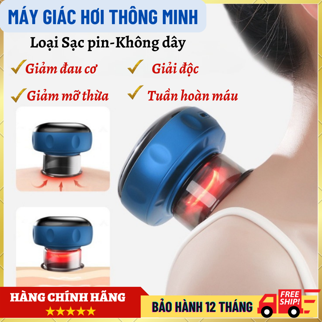 Máy giác hơi cạo gió cao cấp A23, Bộ giác hơi, giac hoi chan khong, bộ giác hơi không dùng lửa, đồ cạo gió dùng nguồn USB kết hợp áp suất âm và nhiệt giúp tuần hoàn máu, giảm đau cơ, giảm mỡ thừa