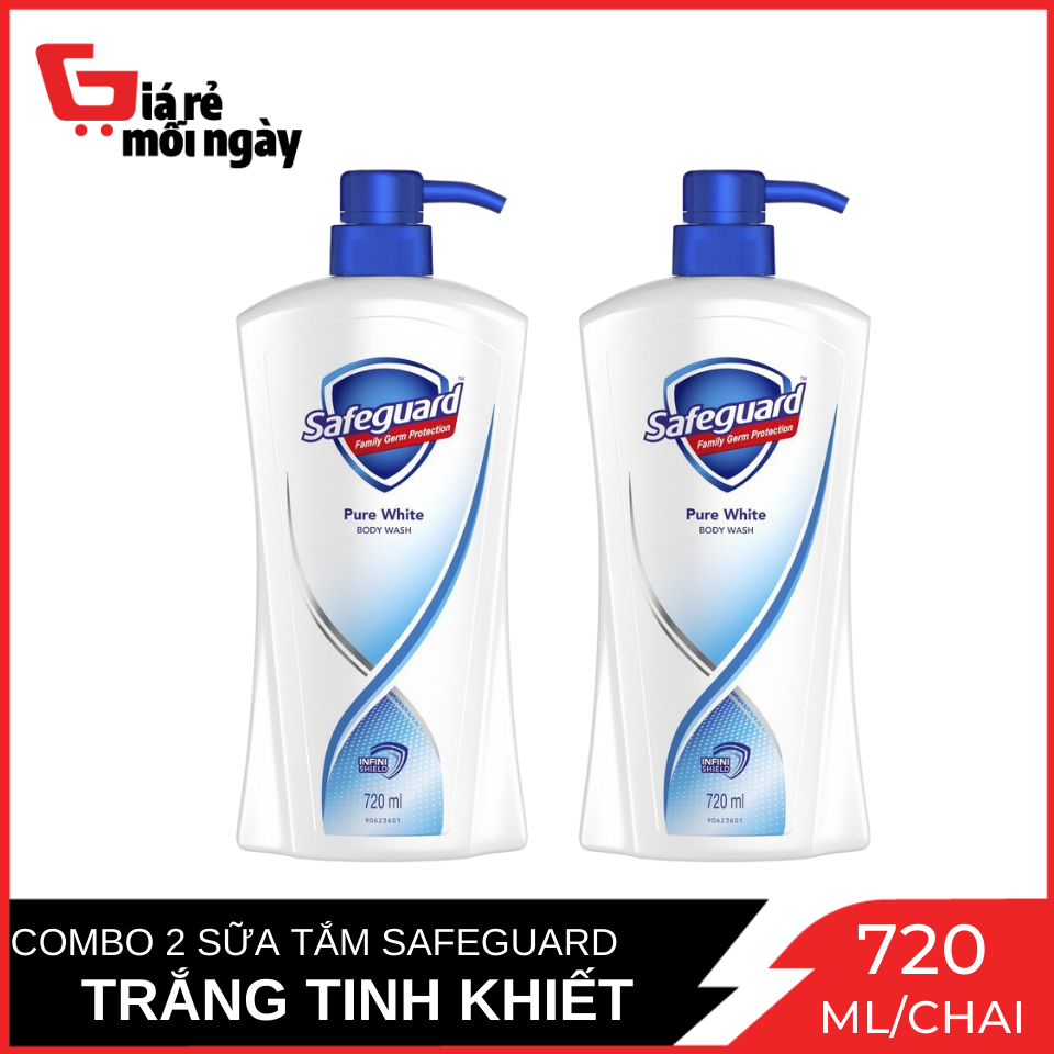 Combo 2 Sữa Tắm Safeguard Sạch Khuẩn Trắng Tinh Khiết 720ml