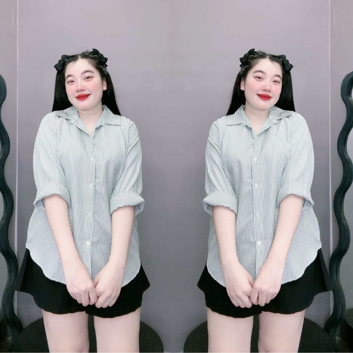Áo Sơ Mi Tay Dài Kẻ Sọc Nhiều Màu Trendy Bigsize Nữ, Sơ Mi Công Sở Phom Rộng Vải Lụa Mặc Mát SM49