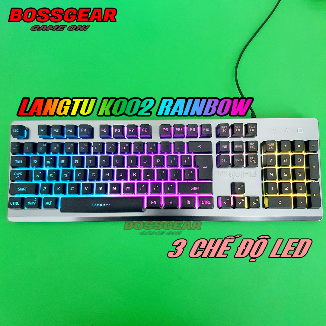 Bàn Phím Giả Cơ Langtu K002 Rainbow Phiên Bản Mới 2022 ( 3 Chế Độ LED )