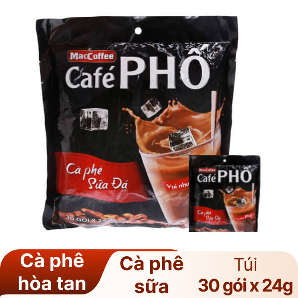CÀ PHÊ PHỐ SỮA ĐÁ TÚI 30 GÓI x 24GR- 44101