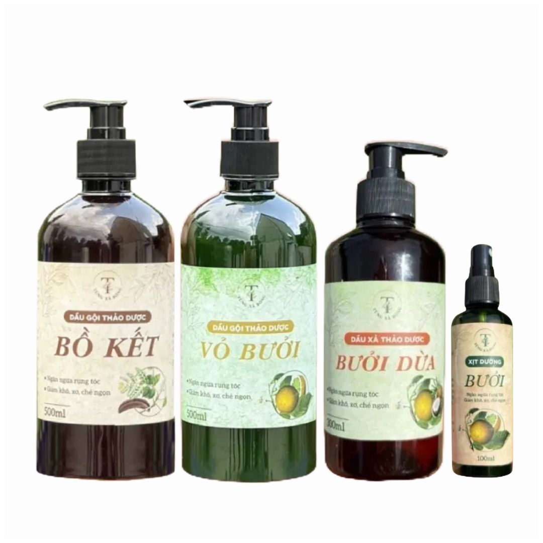 Dầu gội vỏ bưởi thảo dược Tùng xà bông 500ml, Dầu gội bồ kết 500ml thiên nhiên an toàn cho mẹ bầu và trẻ nhỏ