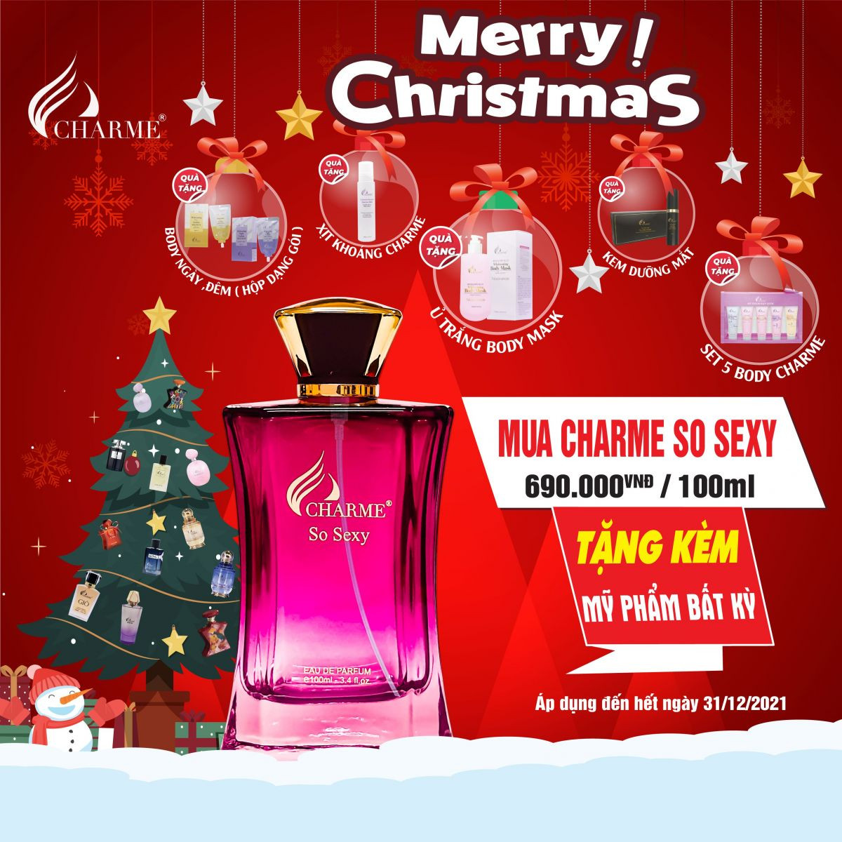 Nước hoa charme SO SEXY 10ml , Nước hoa nữ Gợi cảm, sành điệu, cá tính, Nước hoa chính hãng , Tinh dầu thơm cao cấp