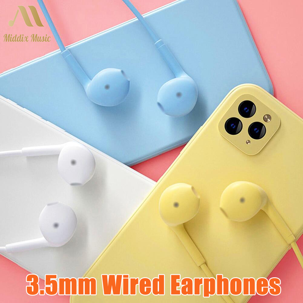 Portable Wired Universal 3.5mm Earphone Music Headsets Earbuds Stereo Gaming Earphones With Micphone For Iphone Samsung Huawei Xiaomi Redmi