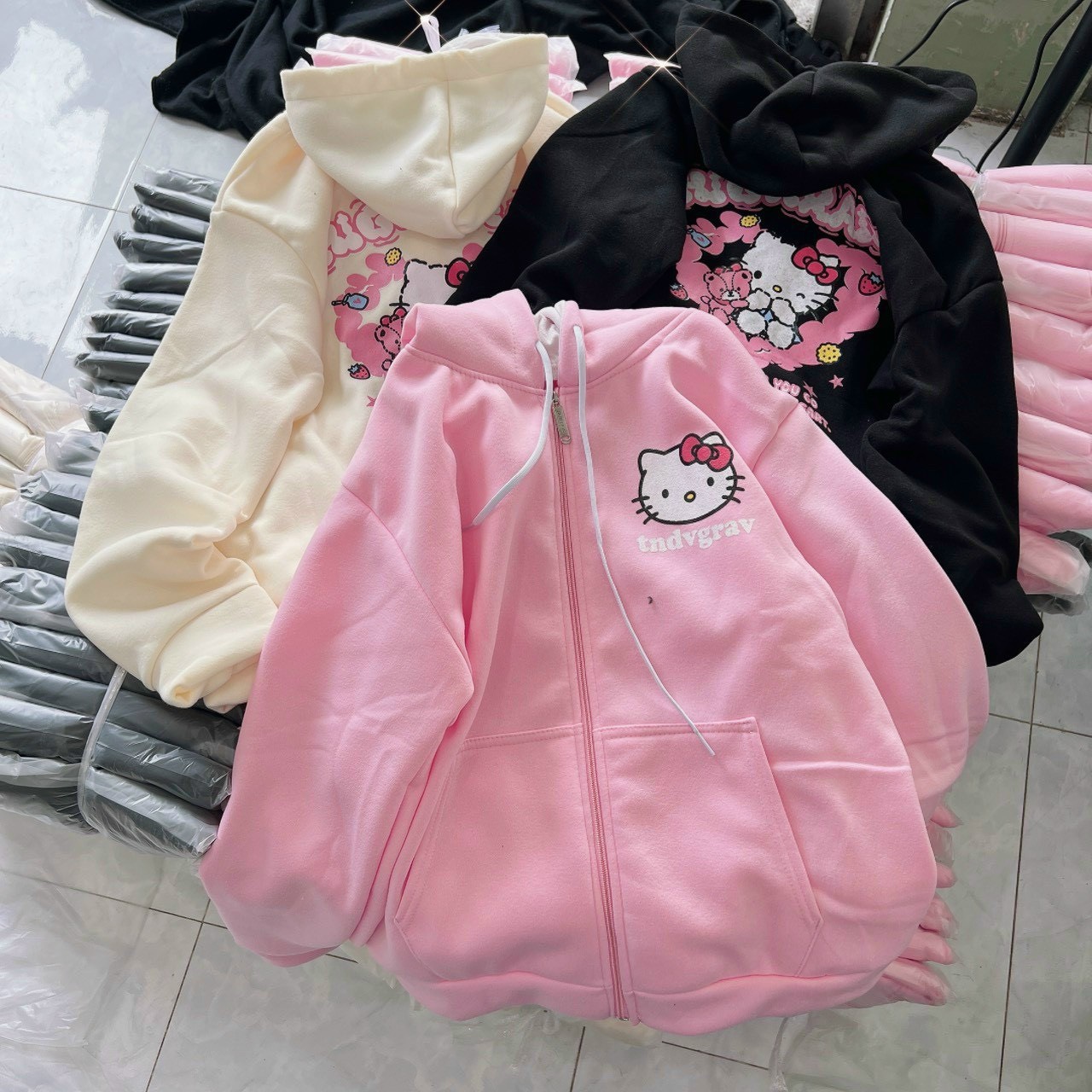 Áo Khoác Hoodie Nỉ Bông họa tiết Mèo TND Khóa Kéo Nam Nữ Form Rộng Nón Rộng Trùm Đầu Unisex Chất mềm mịn- TP736