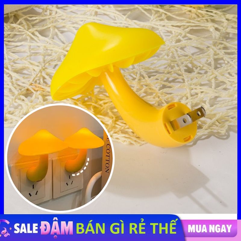 ĐÈN NGỦ CÂY NẤM ( VÀNG ) TỰ ĐỘNG SÁNG VÀO ĐÊM Nhiều Màu Kết Hợp Đem Lại Ánh Sáng Lung Linh Cho Căn Phòng - Đèn Nấm LED Tự Động Cảm Ứng Ánh Sáng Tự Động Tắt Mở Siêu Tiết Kiệm Điện Tuổi Thọ Cao