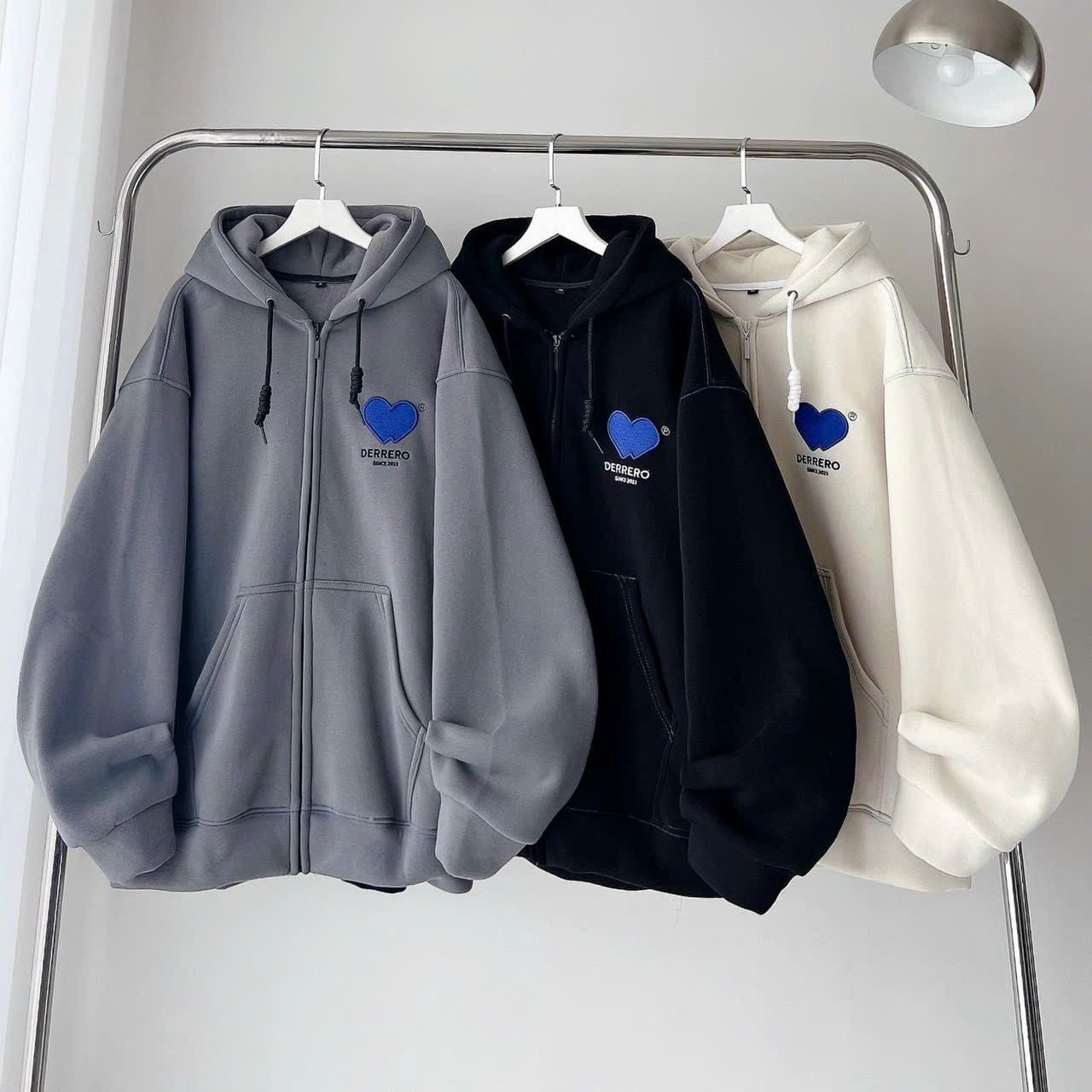 Áo khoác Nỉ Hoodie From Rộng Trái Tim Xanh Unsiex Nam Nữ Nỉ Bông Dày Dặn Mặc Mùa Đông , Mùa Hè Chống Nắng Tốt