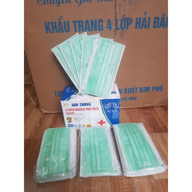 Hộp 50C Khẩu Trang Y Tế Màu Xanh Ngọc Xanh Matcha Kháng Khuẩn