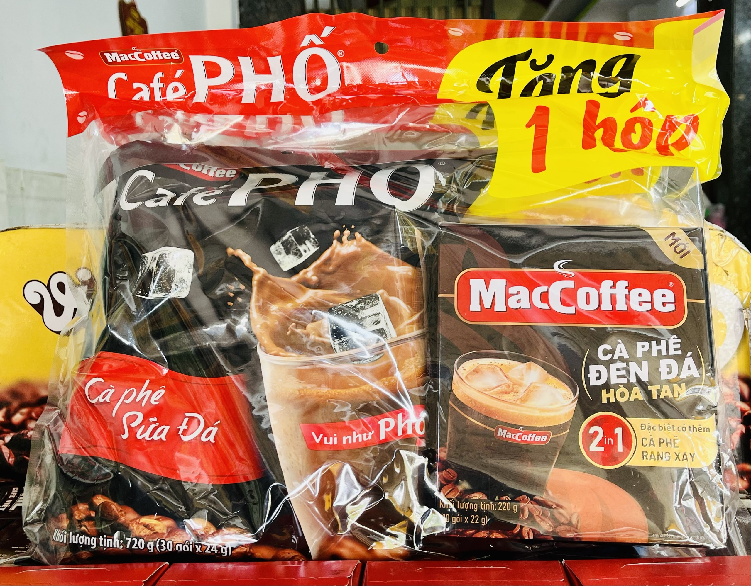(TẶNG 1 HỘP ĐEN ĐÁ) Cà phê sữa đá 3in1 Cafe Phố - MacCoffe túi (30 gói x 24g)