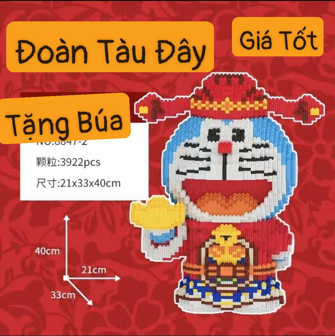 Hàng mới Doremon thần tài 40cm,tặng búa Xếp hình siêu đẹp,xếp hình doremon size đại 40cm, sản phẩm mới, đồ chơi lắp ghép