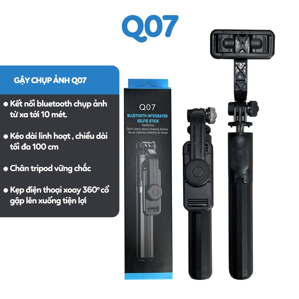 Gậy Chụp Ảnh Tự Sướng Bluetooth 3 Chân Đa Năng Q07
