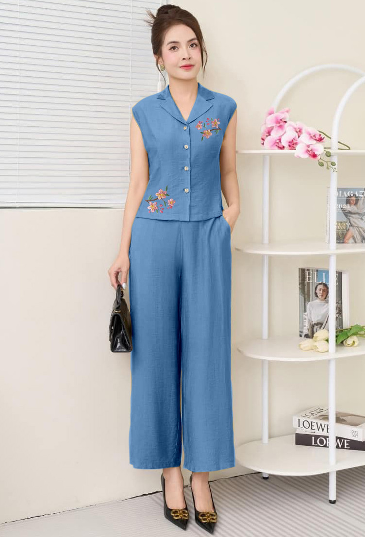 Thời Trang Cao Cấp, Set Mặc Nhà, Bộ Trung Niên, Cho Bà, Cho Mẹ, Đồ Thiết Kế, Mã R73