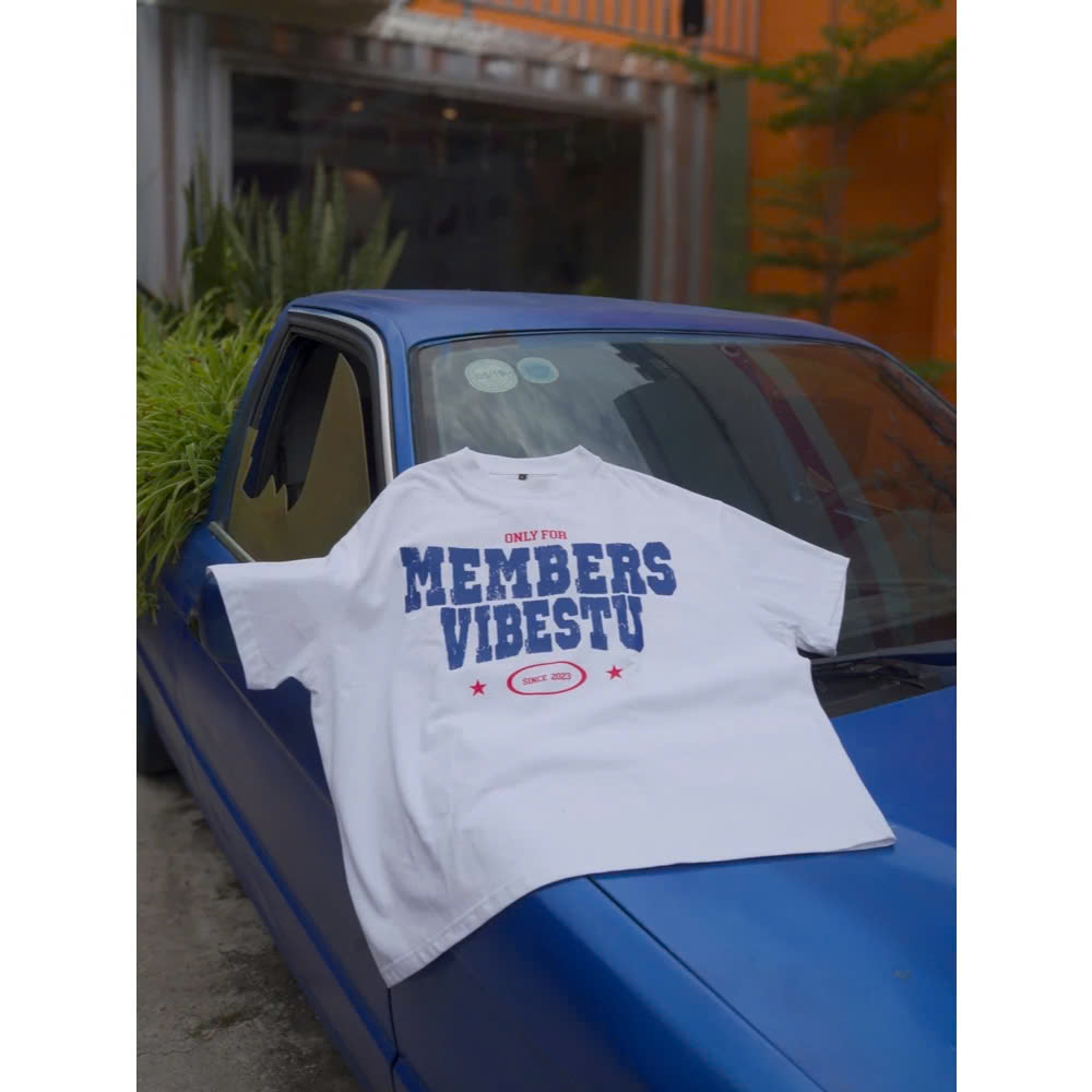 Áo Thun Local Brand VIBESTU "Only Members" Áo Thun Boxy Form Rộng Unisex 250Gsm Cotton