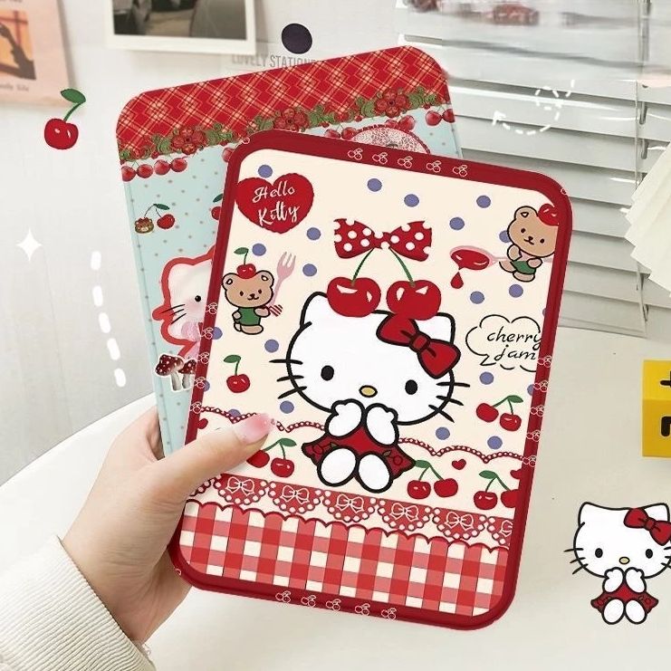 Gương tràn viền gấp gọn bỏ túi gương để bàn bọc da PU hoạ tiết Hello Kitty LILA GUONGKITTY29