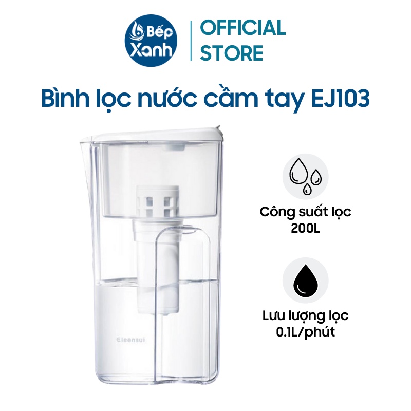 Bình Lọc Nước Cầm Tay Mitsubishi Cleansui EJ103 (2.2L) - Công Suất Lọc 200L - Thiết kế nhỏ gọn, tính di động cao - Vòng hiển thị thời gian sử dụng bộ lọc - Hàng chính hãng