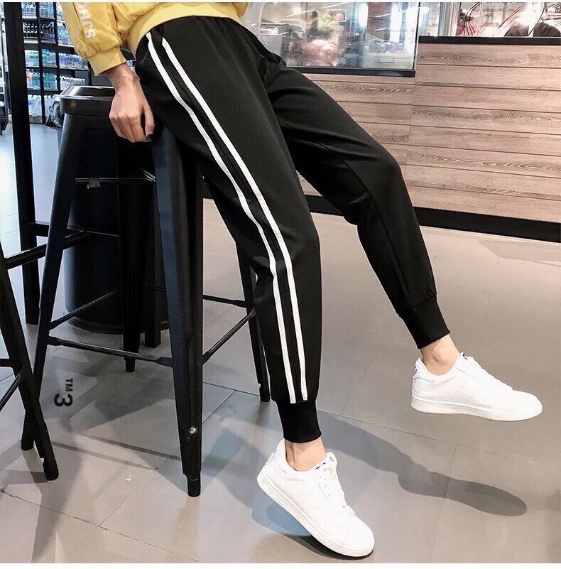 QUẦN JOGGER CHẠY SỌC|QuầnBo gấu nữ thể thao vải nỉ siêu ấm free size dưới 60kg