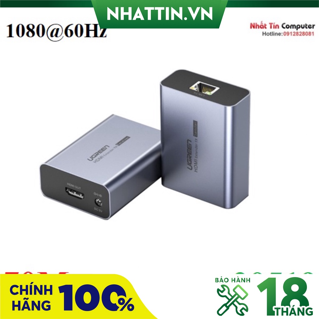 Thiết bị kéo dài HDMI 70m qua cáp Lan Cat5/6 1080@60Hz Ugreen 20519 cao cấp - Phân Phối Chính Hãng