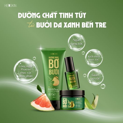 Bộ Dầu Gội Xả & Xịt Tóc Hương Nhu Bơ Bưởi Giảm Gãy Rụng, Mọc Tóc Con Her Skin
