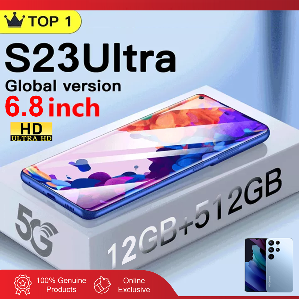 Điện thoại chính hãng S23 Ultra Điện Thoại Di Động Bộ Nhớ Lớn 12+512 GB Pin 5600 mAh Máy ảnh HD 6.7 Inch Bền bỉ Hai Thẻ Sim Camera HD 24+48 MP Thời trang Thông minh điện thoại miễn phí vận chuyển